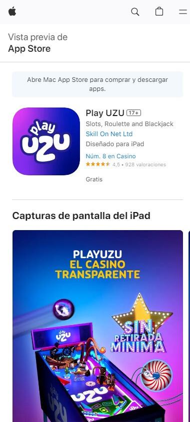 playuzu-casino-móvil-app-ios-página-principal