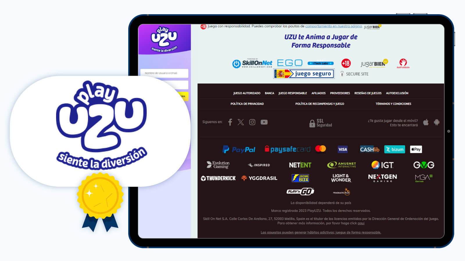 PlayUZU el mejor casino online con PayPal de nueva creación de España